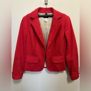 J. Crew Red 100% ~ Wool Blazer ~ Size 2